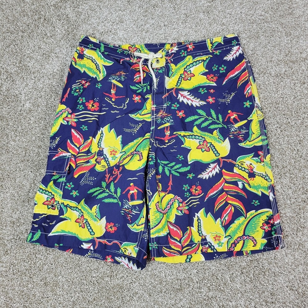 Polo Ralph Lauren Mens Large Multicolor AOP Floral Swimsuit Drawstring